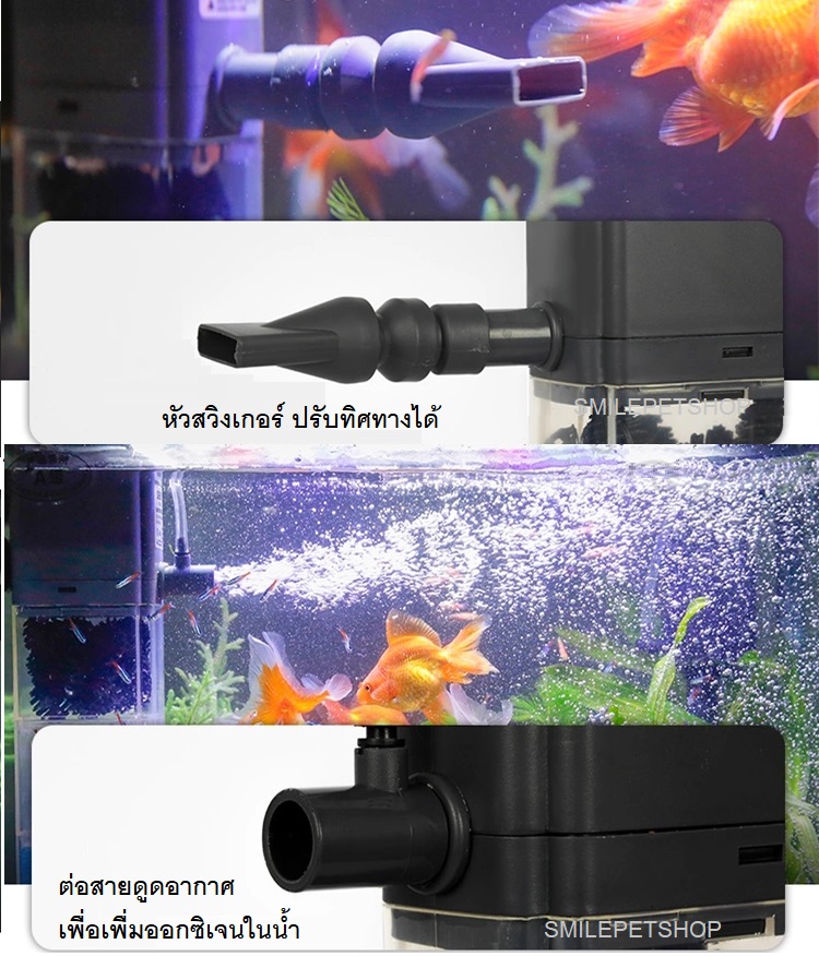 SOBO FH-1902,FH-1903,FH-1904(ปั๊มน้ำพร้อมกระบอกกรอง และวัสดุกรองพร้อมใช้งาน ความแรง 1500L/Hr)