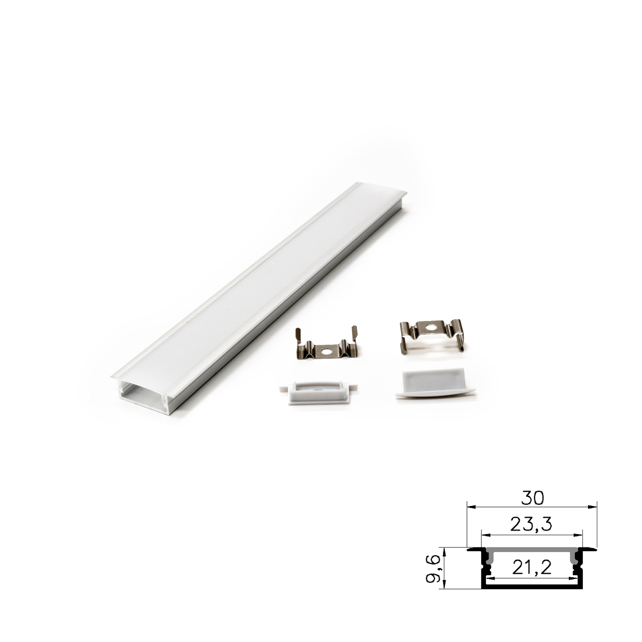 รางไฟเส้น อลูมิเนียม Track Aluminum Profile 205-1 White