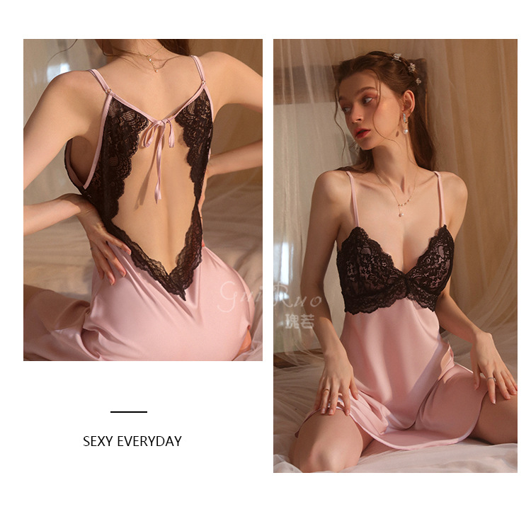 ชุดนอนซาติน สไตล์ฝรั่งเศษ 💥พร้อมส่งในไทย💥