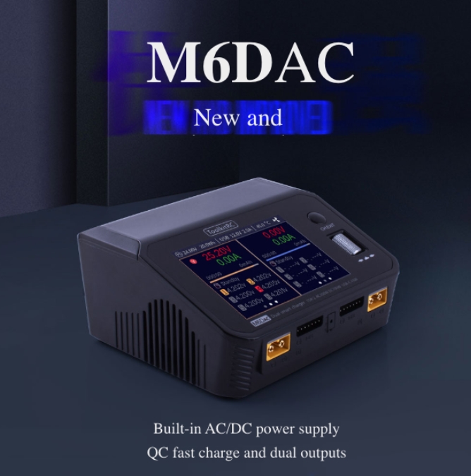 ToolkitRC M6DAC ToolkitRC M6DAC 200w AC/DC 700W Smart Charger ชาทแบตได้หลายชนิด lipo lihv liion PB nicd nimh