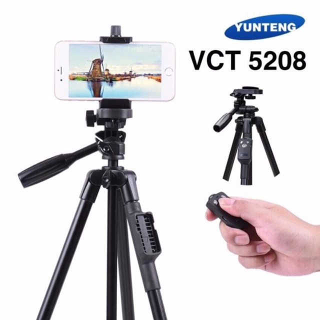 YUNTENG VCT 5208 ของแท้ (ชุด ขาตั้งกล้อง พร้อมรีโมทบลูทูธ)