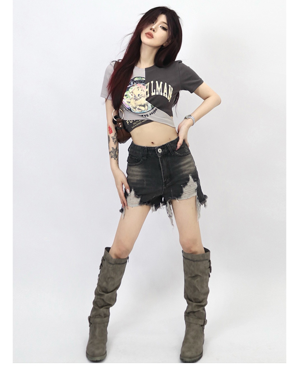 เสื้อครอป ผูกหลัง สตรีท รหัส CN2283