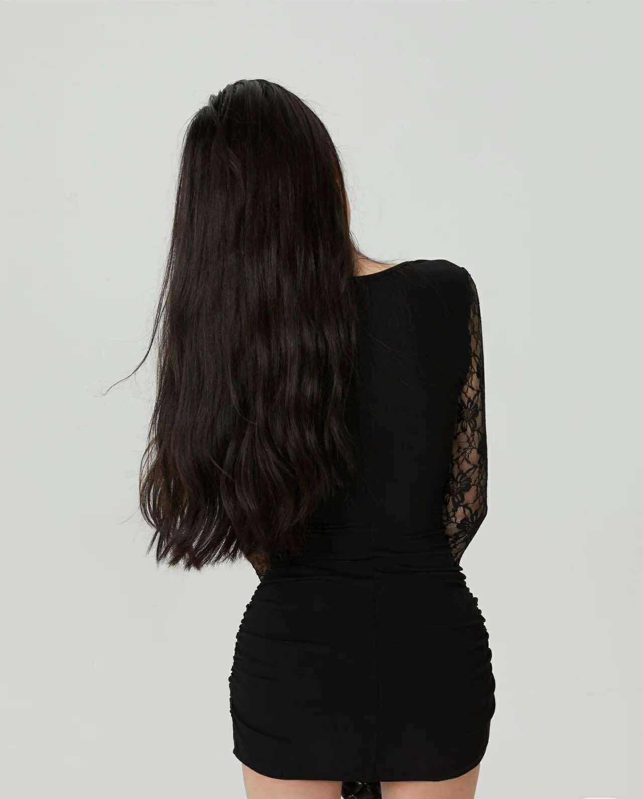 ชุดเดรสแขนยาว ลูกไม้ซีทรู เซ็กซี่ พร้อมส่งด่วนในไทย