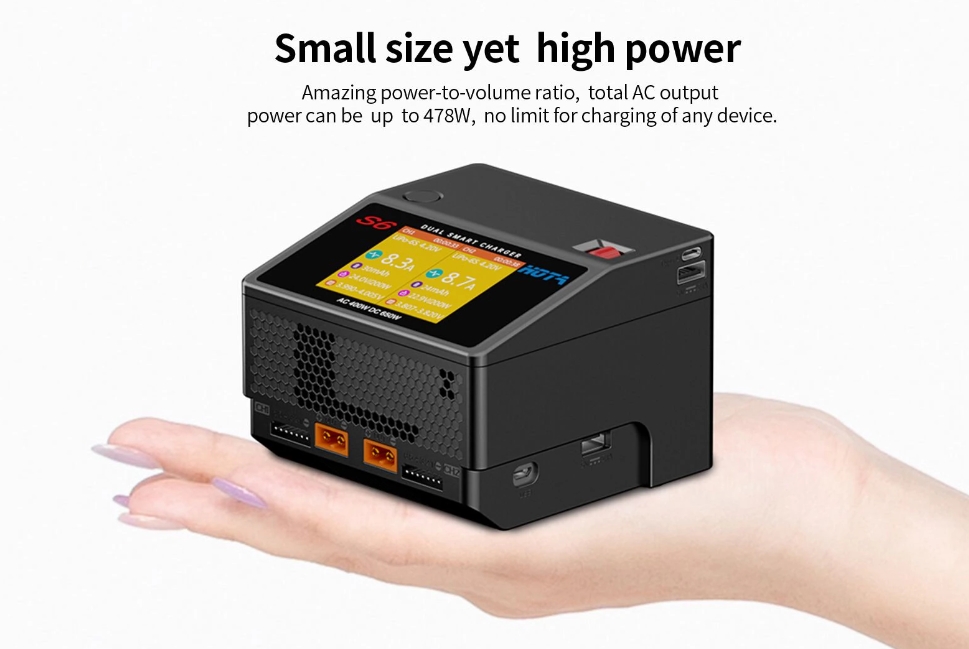 HOTA S6 AC/DC Dual Charger 400/650W 1-6S ชาทแบตได้หลายชนิด ชาจเสียบไฟบ้านได้เลย 0.1-15A ชาทพร้อมกนัได้ 2ก้อน