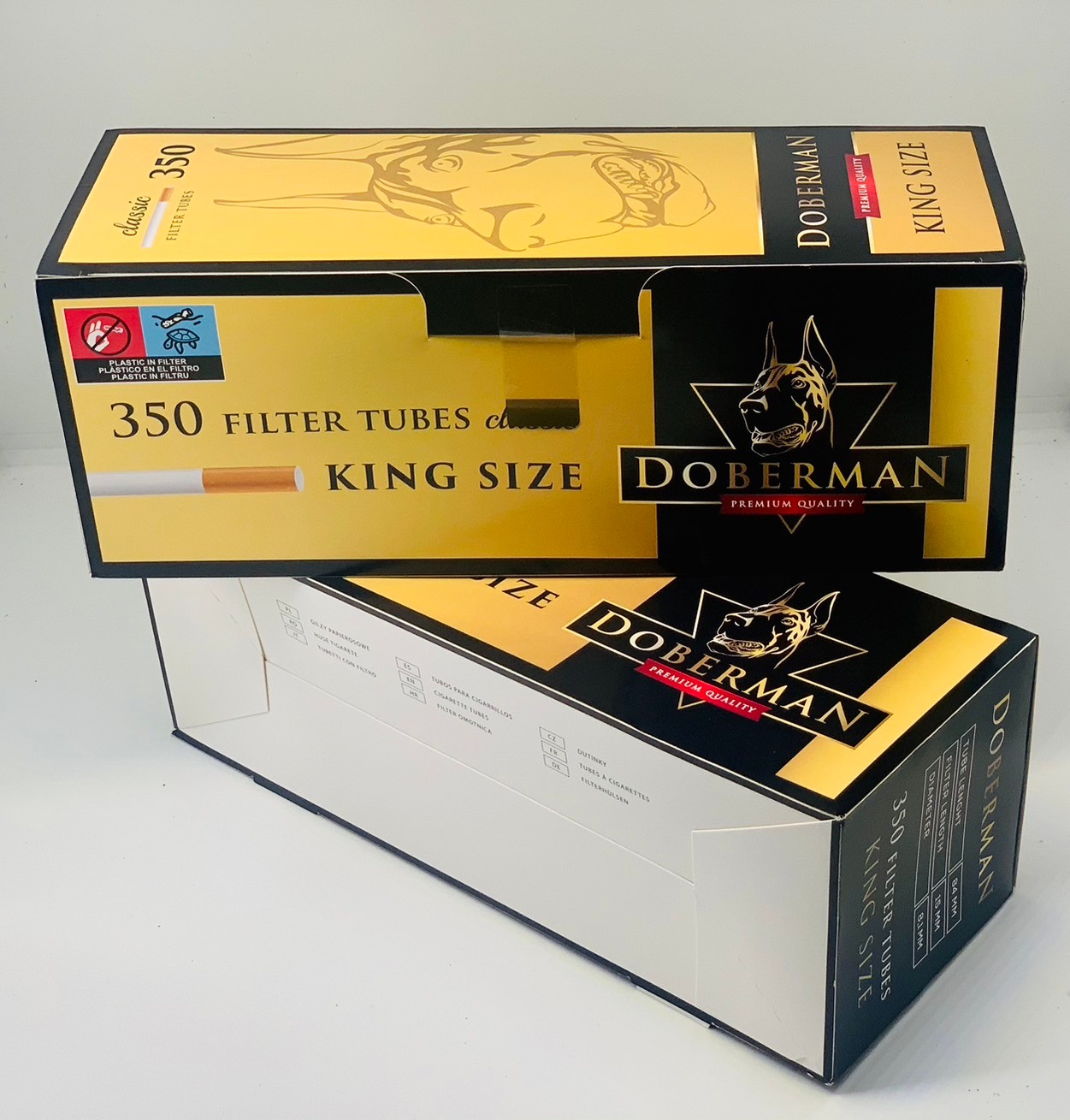 Doberman 2 กล่อง ก้นกรองบุหรี่ รุ่นร้อน รวม 700 มวน ความยาว 15 มม