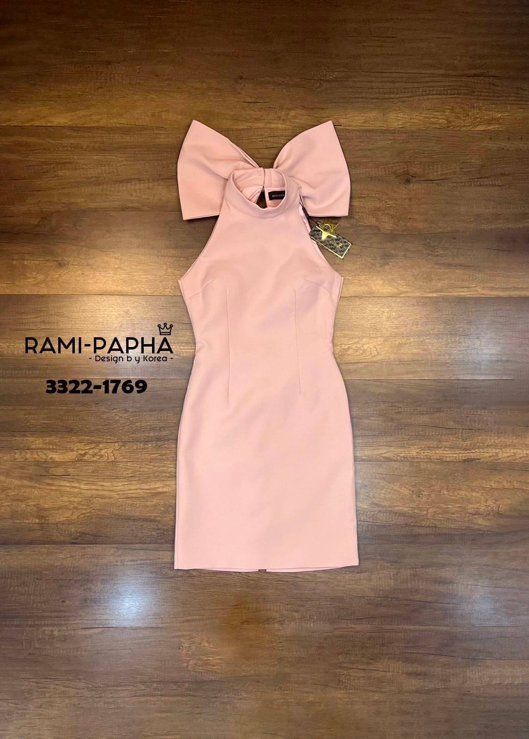 🧧 S 🧧 RAMI-PAPHA เดรสสีชมพูสวยหวานคอแต่งเป็นโบว์สำเร็จ