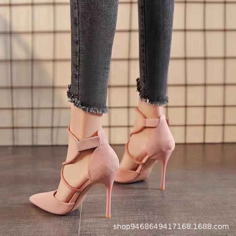 รองเท้าส้นสูง รองเท้าส้นเข็ม สายถัก เซ็กซี่ SH430