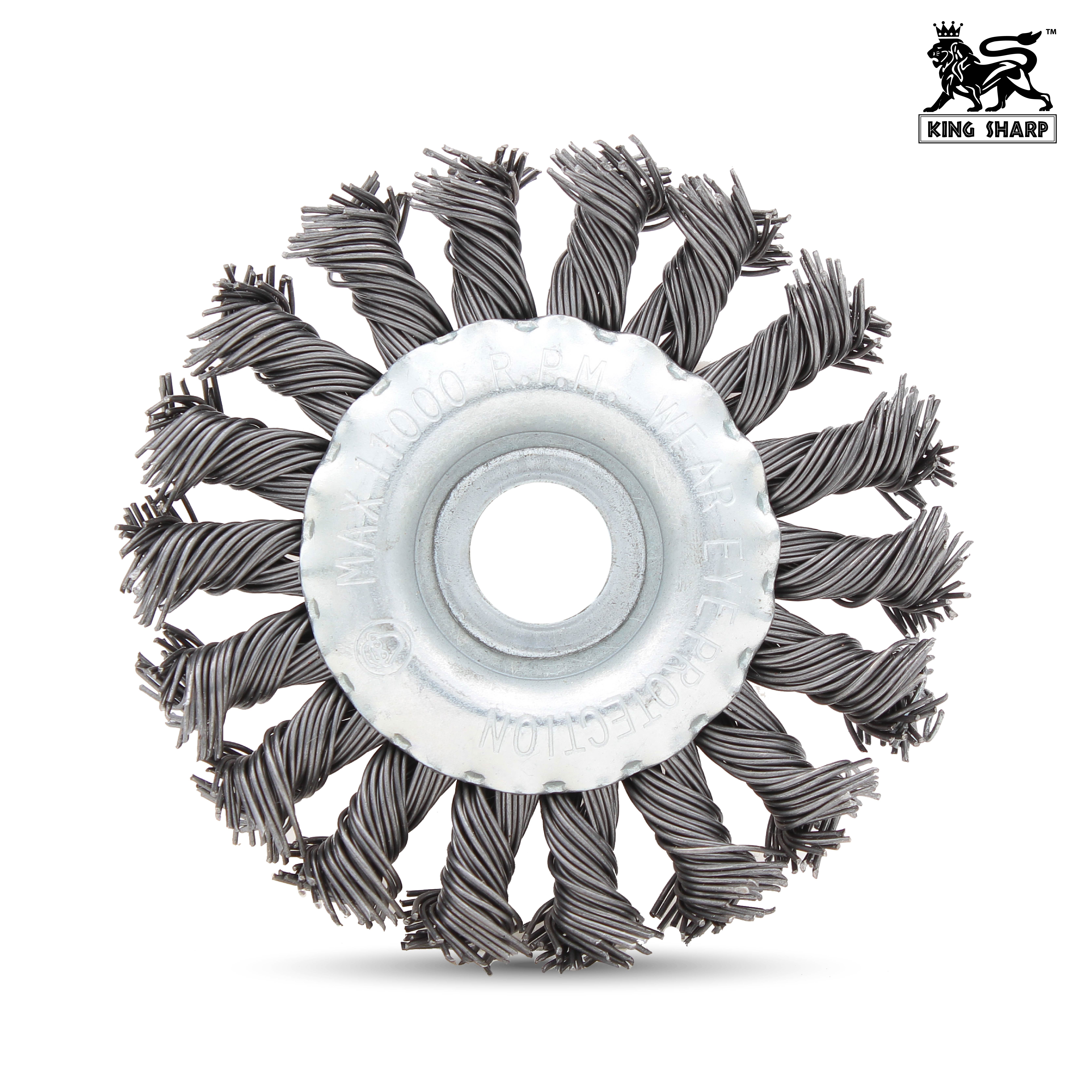 แปรงลวดล้อถักเปีย KINGSHARP PT815100(QC) 100x16x13 mm.