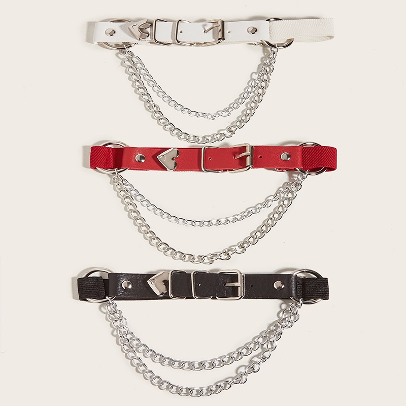 โซ่ตกแต่งจุดต้นขา Dark Cool เข็มขัดแต่งต้นขา Lolita สไตล์ Harajuku สาว Punk Rock CG022