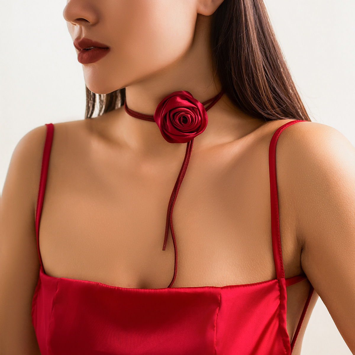 โชคเกอร์ผ้า ปลอกคอดอกคามิเลีย Choker G6020