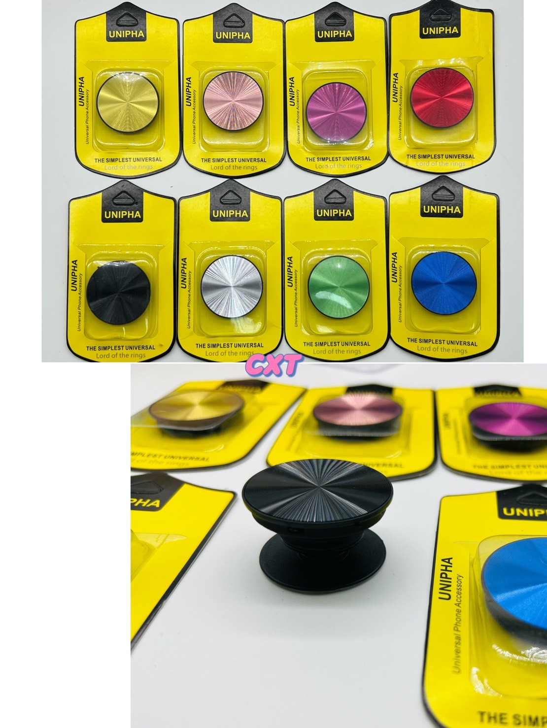แหวนติดหลังโทรศัพท์ Pop-Up (กล่องเหลือง)