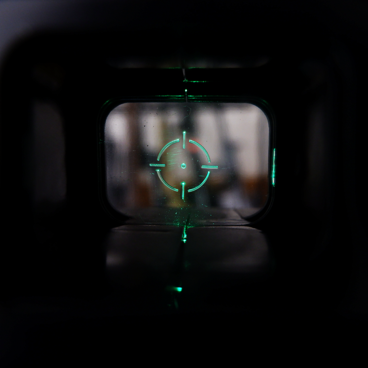 สโคปโฮโลกราฟ สีดำหน้าสั้น ไฟสีเขียว ใช้เล็งอย่างดี ขนาดราง 20 mm (HLS)