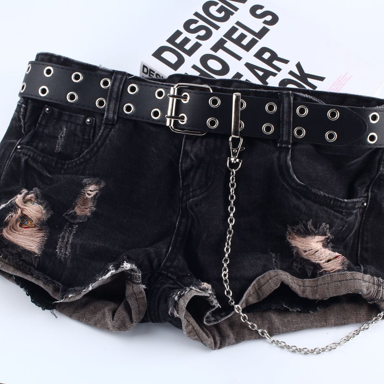 เข็มขัดผู้หญิง วินเทจ สีดำ CG026