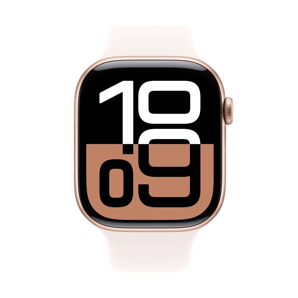Apple Watch Series 10 GPS 46mm Rose Gold Aluminium Case with Light Blush Sport Band - S/M