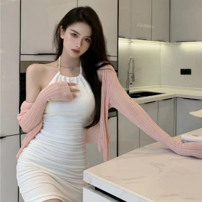 ชุดเดรสสายเดี่ยว ชุดนอน X8607-P