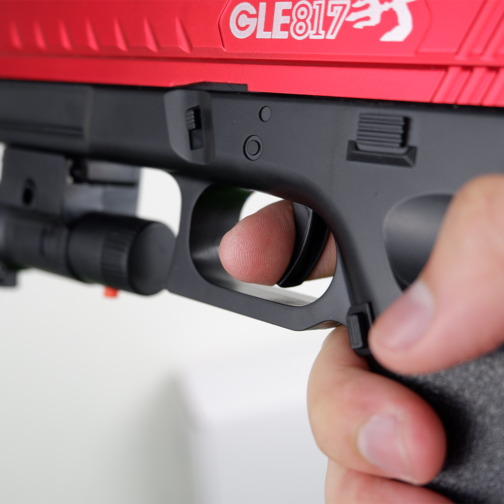 (10)GLOCK สีดำแดง ปืนเจลไฟฟ้า ของเล่น ยิงรัวได้ ชักยิงได้