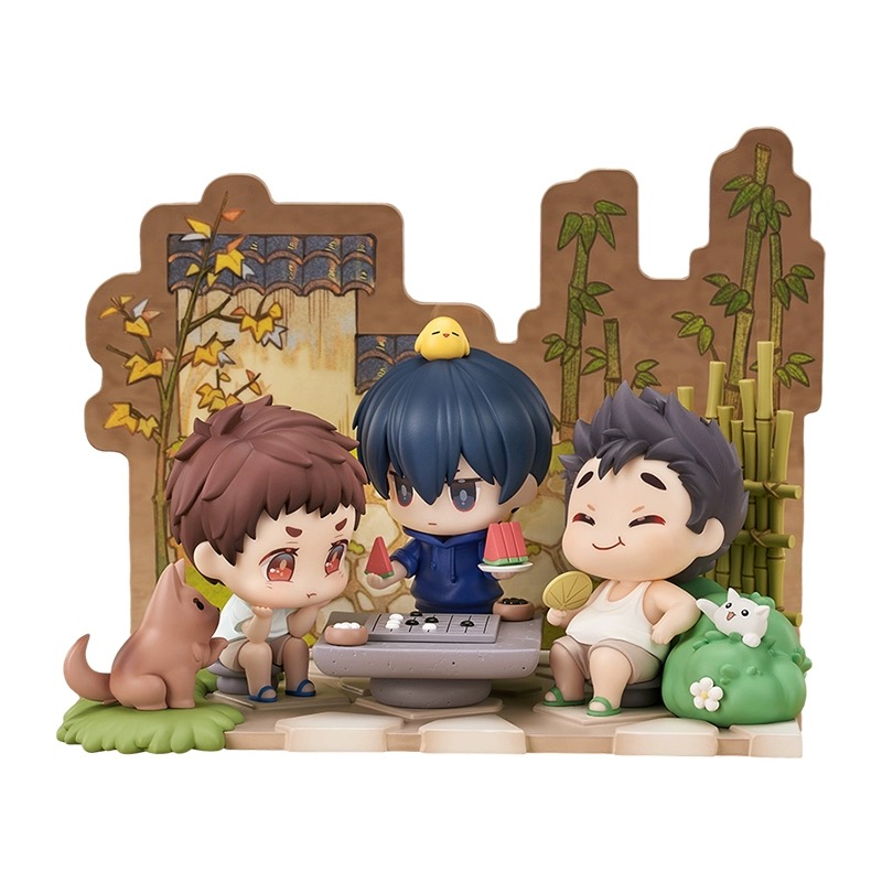 GSC Q版场景手办 吴邪&张起灵&王胖子 雨村拾趣附特典 (mini figure+Gift Set badge)