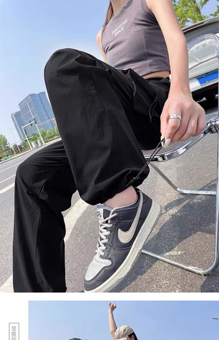 กางเกงวอร์ม สตรีท เอวสูง รุ่นกระเป๋าข้าง รหัส CN101