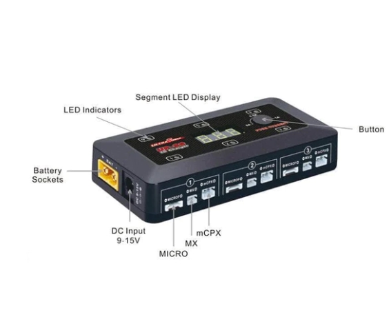Ultra Power UP-S6 1S LiPo/LiHV 6 Channel DC Whoop Charger
