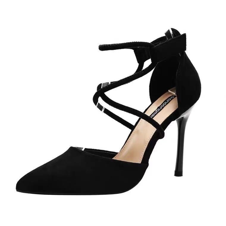 รองเท้าส้นสูง รองเท้าส้นเข็ม สายถัก เซ็กซี่ SH430