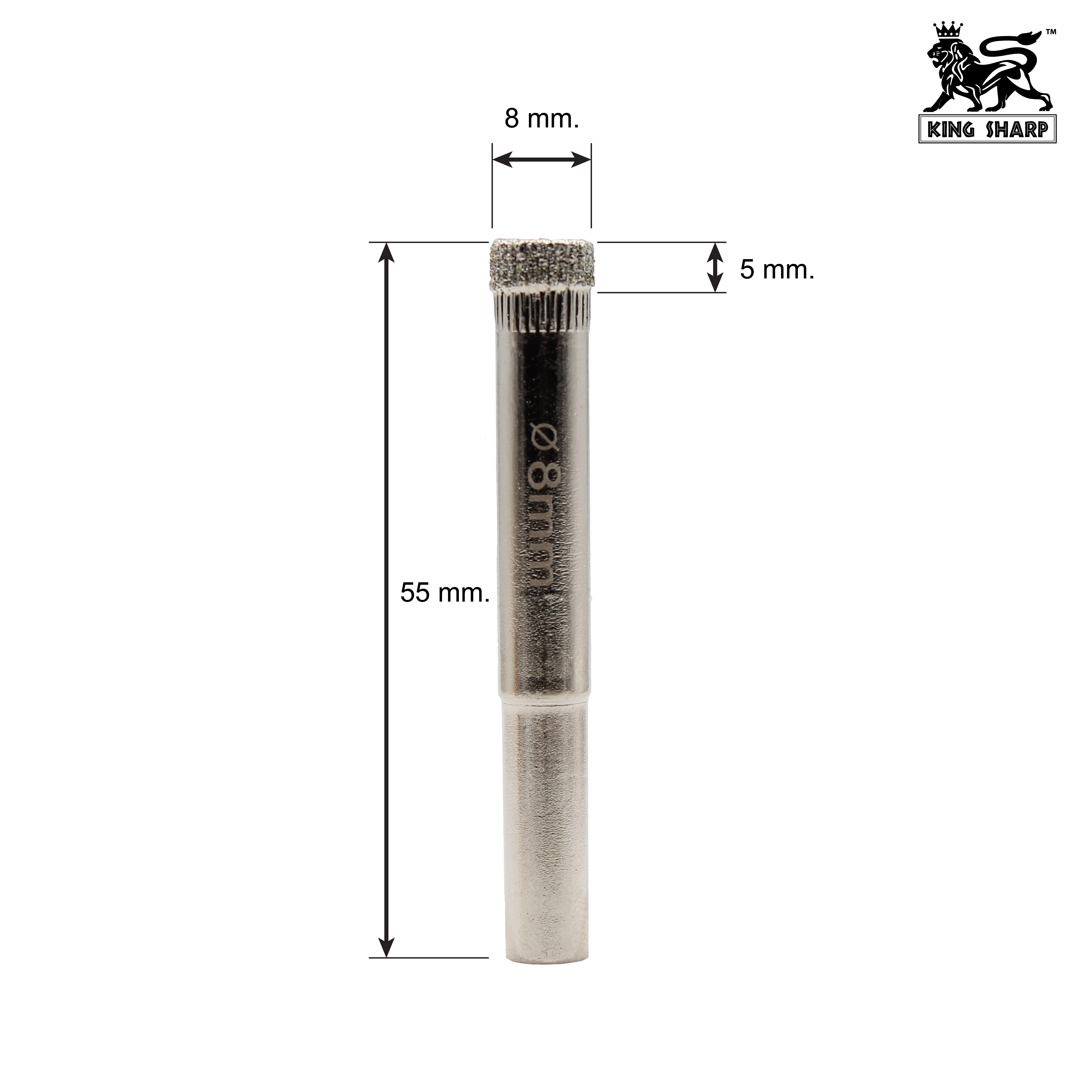 เพชรเจาะกระจก KINGSHARP (P) 8x55 mm.
