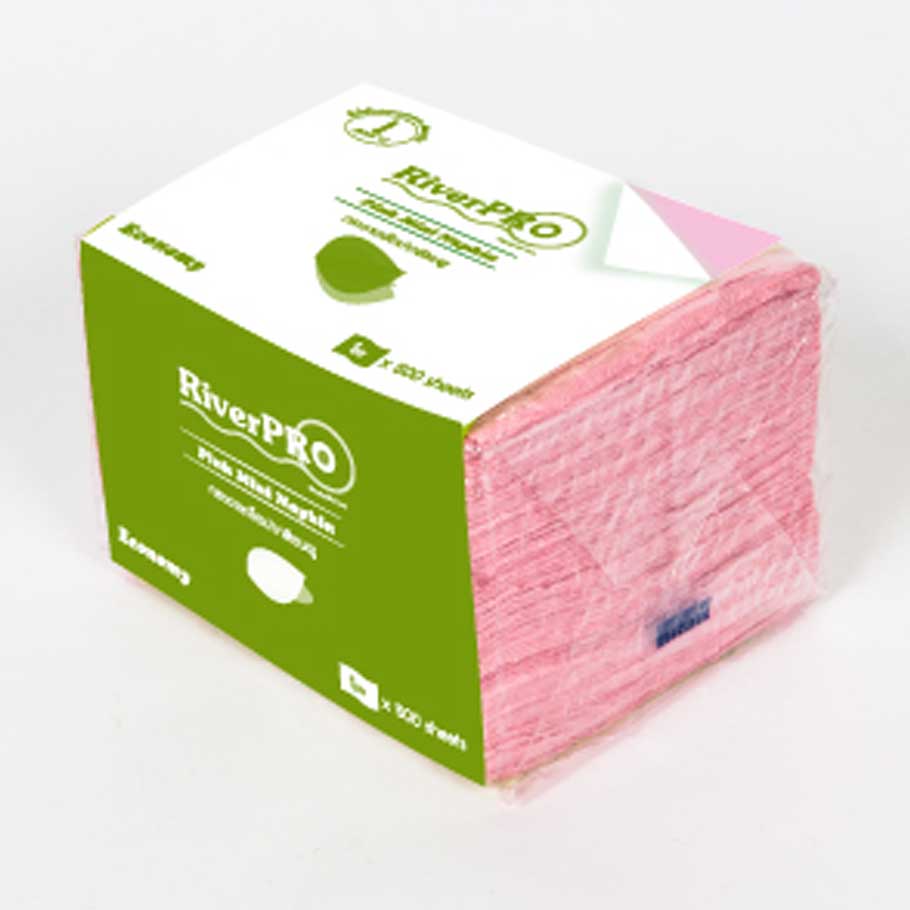 กระดาษเช็ดปาก RiverPro Mini Napkin สีชมพู