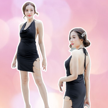 เดรส ขาโซ่ ผูกคอ สุดเซ็กซี่ ชุดเดรสกระโปรงสั้น (D493,D480)