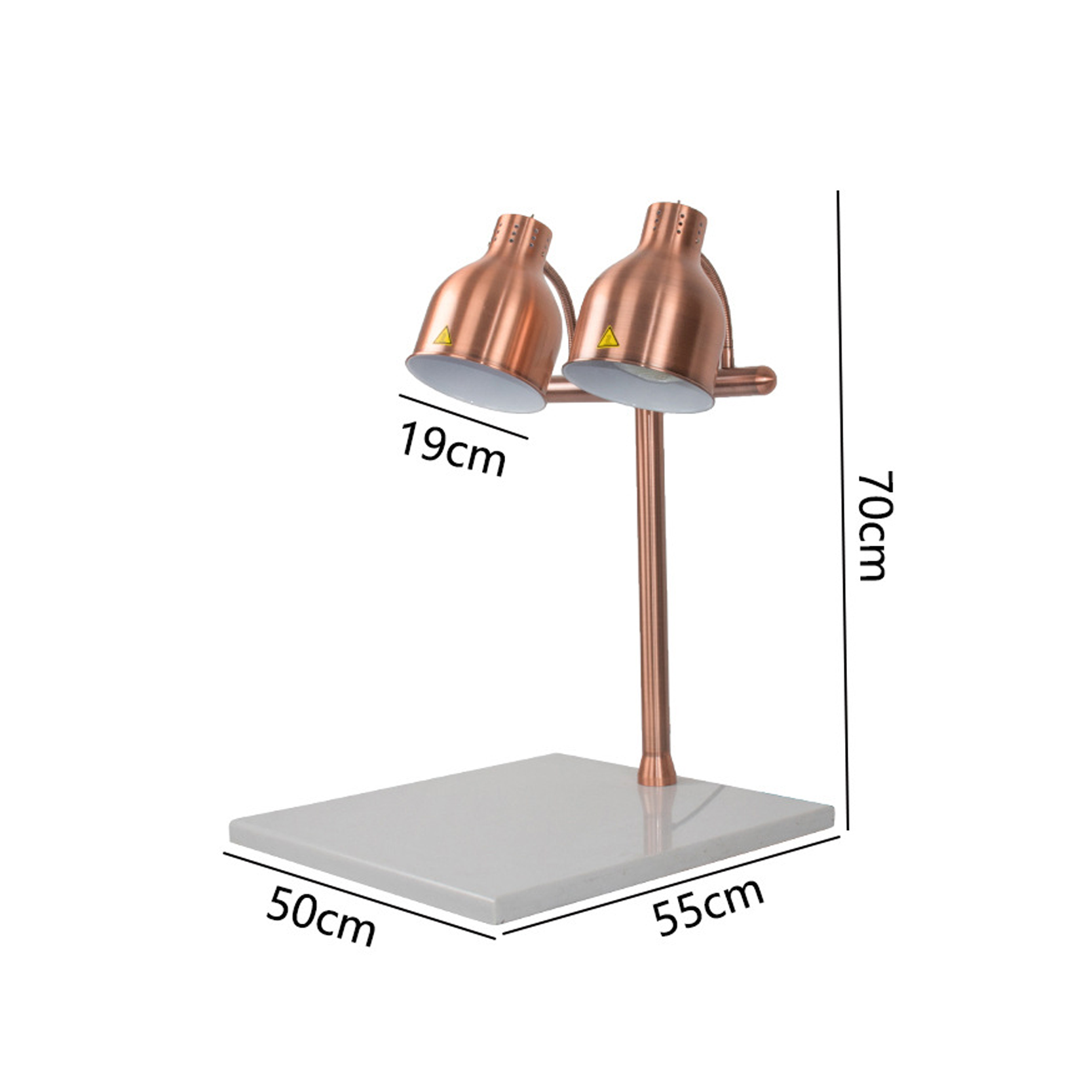 โคมไฟตั้งโต๊ะอุ่นอาหาร Table Heating lamp Food Buffet (Adjustable), Metal + marble E27x2 Max 300W (BF07)