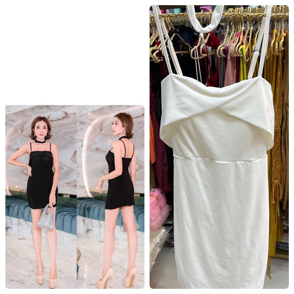 เดรสดำ โชเกอร์ สุดเซ็กซี่ ชุดเดรสกระโปรงสั้น (D701,D702,D703)