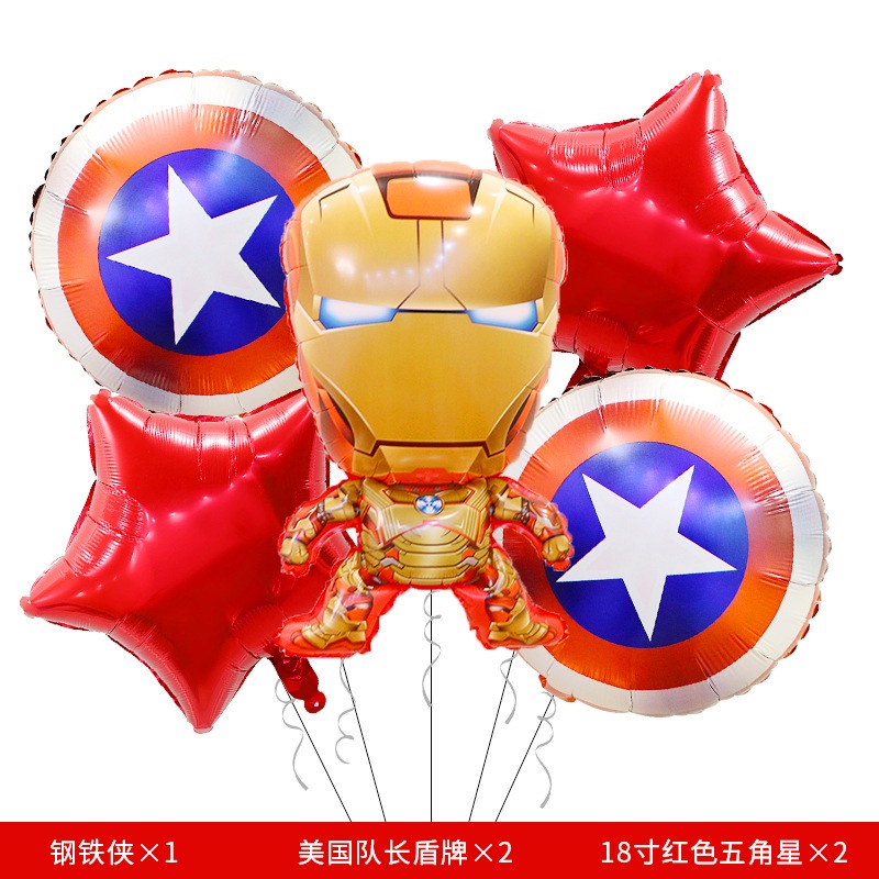 ลูกโป่ง ลายการ์ตูน ซุปเปอร์ฮีโร่ งานวันเกิด งานปาร์ตี้ 5 ชิ้น / 1เเพ็ค