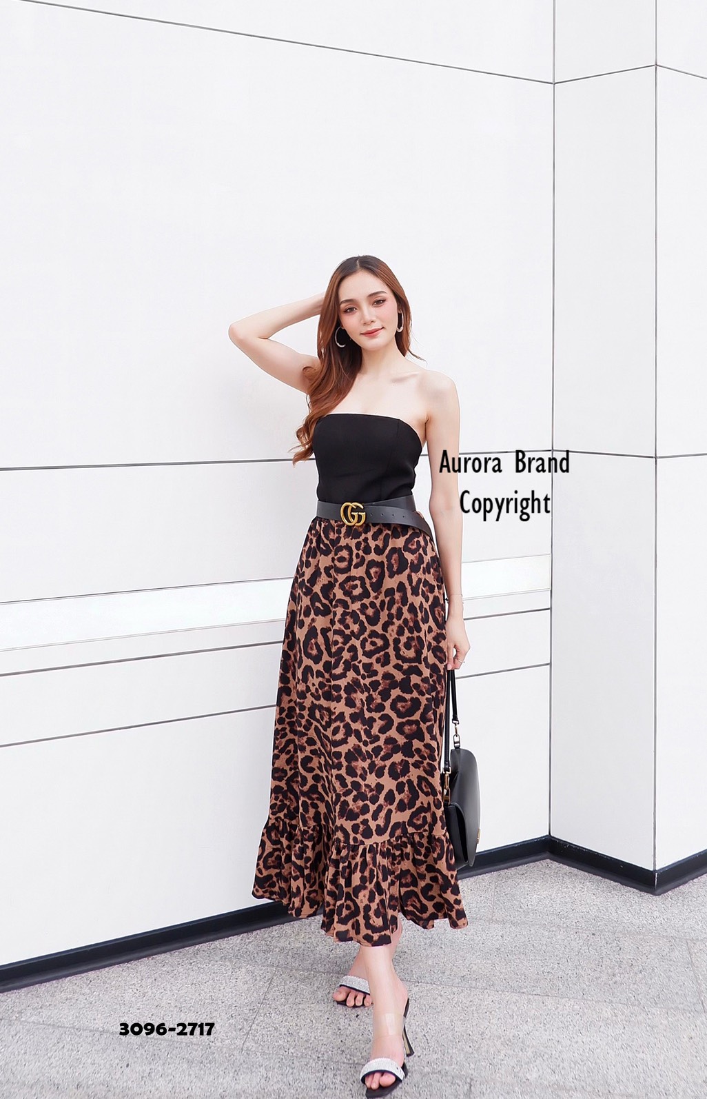 🧧 XS 🧧 RAMI-PAPHA เสื้อครอป+กระโปรง+เข็มขัด