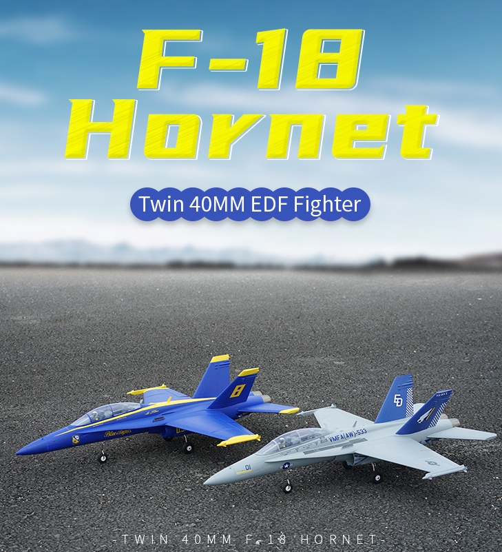 XFly F-18 Hornet Twin 40MM EDF Jet เครื่องบินโฟม + ชุดไฟ มอเตอร์ดักแฟนคู่ ไม่รวม รีโมท และ แบตเตอรี่