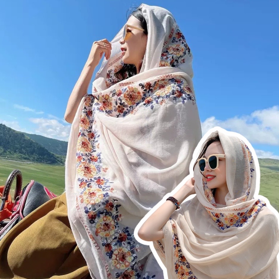 ผ้าคลุมไหล่ สไตล์โบฮีเมียน สวยมาก!!🧣พร้อมส่งในไทย