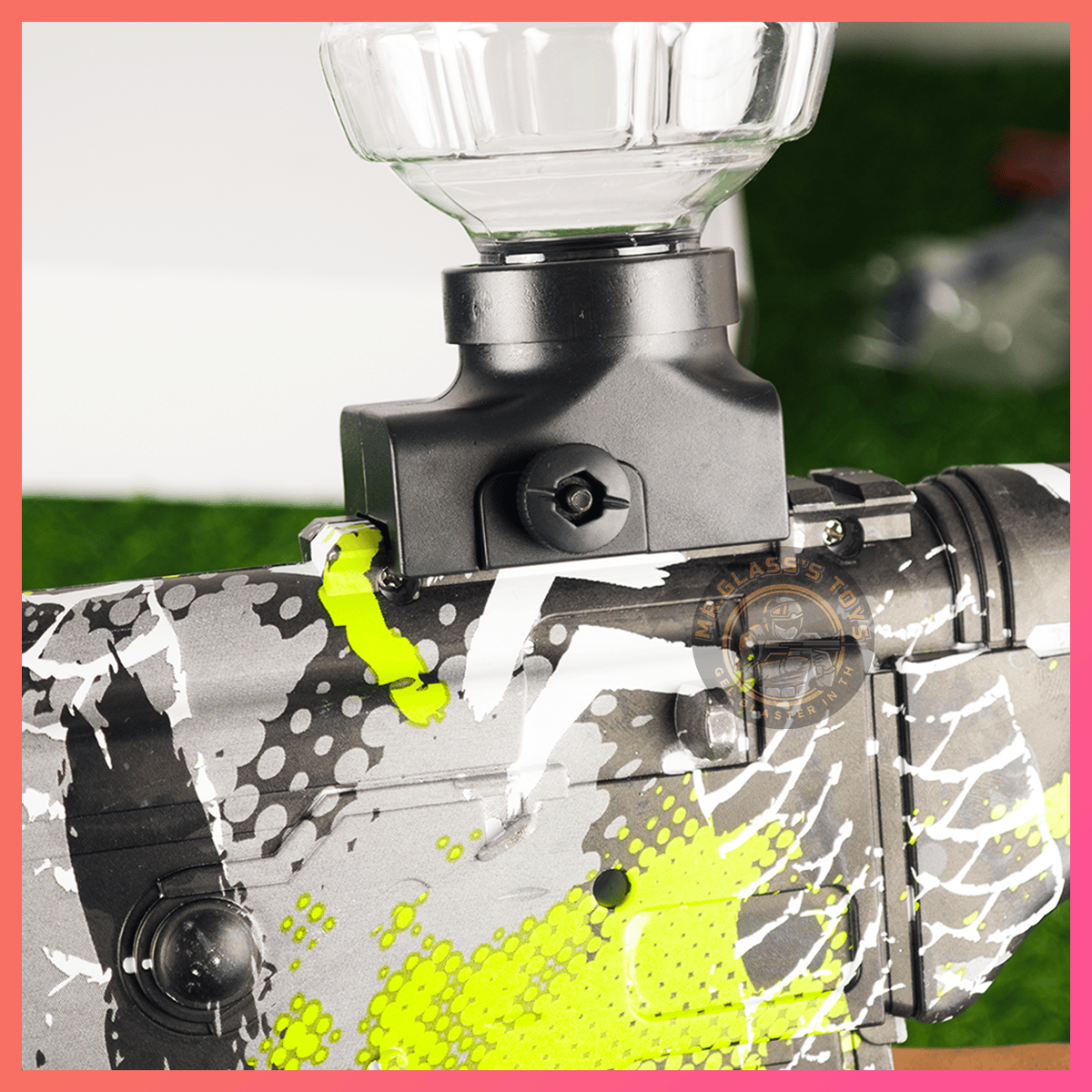 (01)AKM47 mini สีเขียวลายกราฟิกตี้ ปืนเจลไฟฟ้า