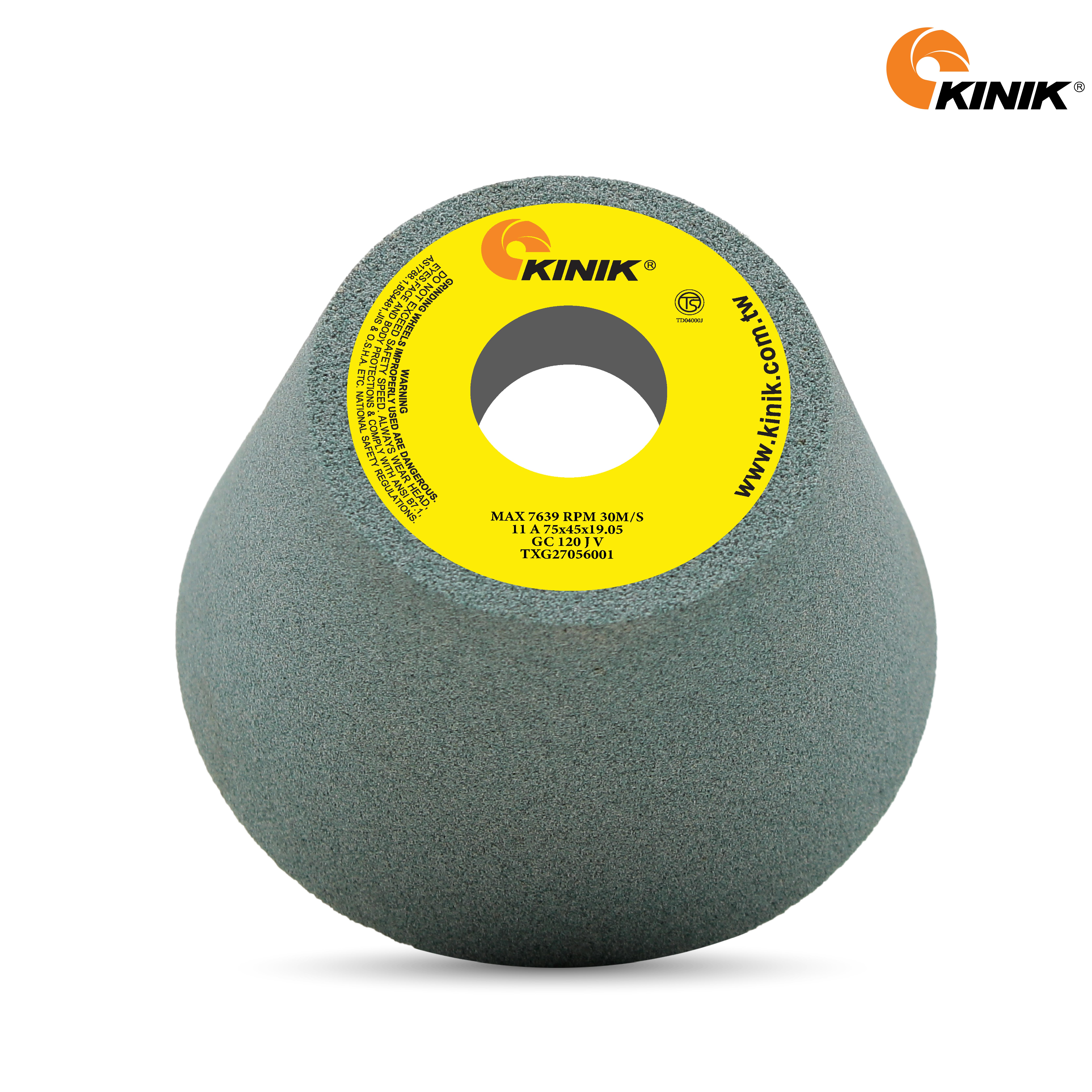 หินถ้วยเทเปอร์ KINIK GC120JV11A 75x45x19.05 mm.