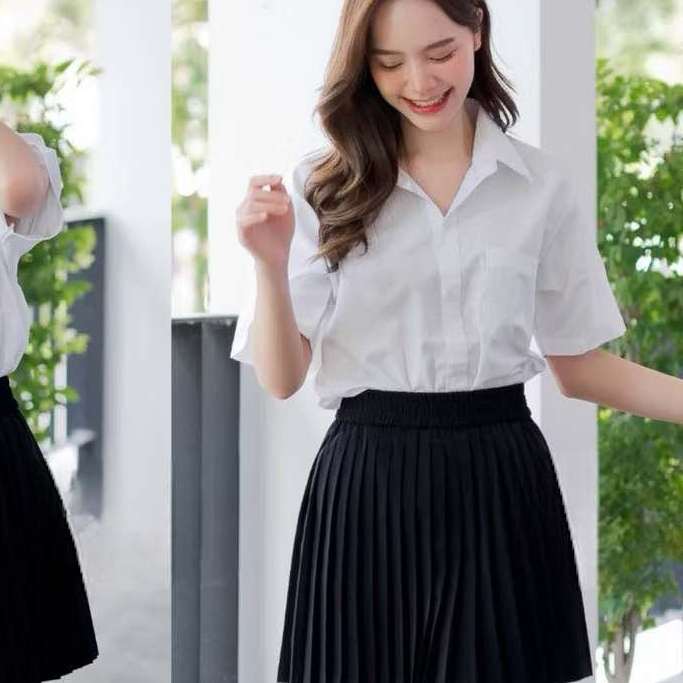 กระโปรงพลีท นักศึกษา จีบเล็ก พร้อมส่ง