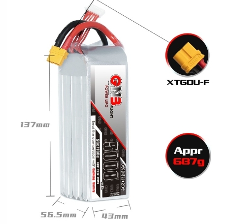 GNB 6s 5000mah - 10000mah 100C 50C 60C 110C 120C Gaoneng แบต LiPo Battery
