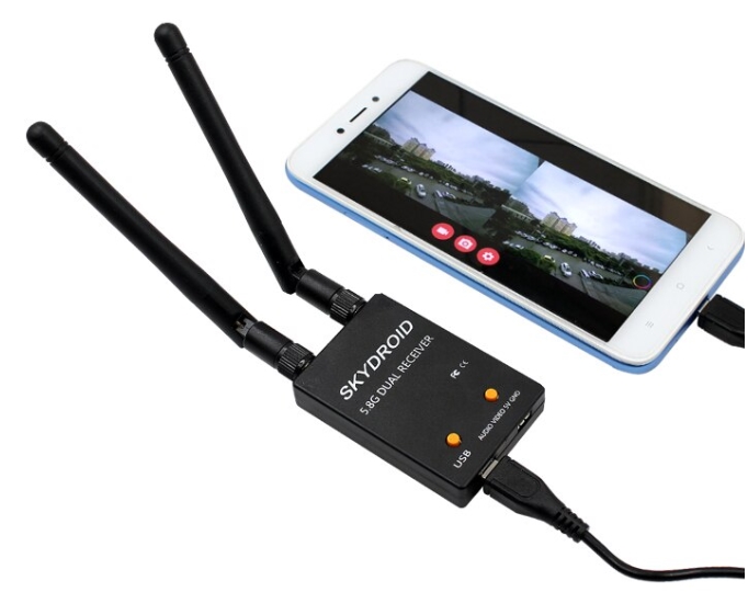 Skydroid UVC Dual Antenna Control Receiver OTG 5.8G FPV Receiver ตัวรับภาพ ต่อเข้ามือถือ รองรับ Android