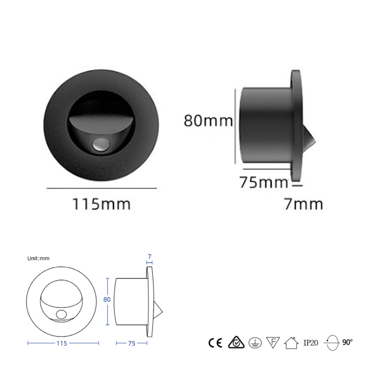 โคมไฟอ่านหนังสือติดผนัง Wall Reading Lamp Metal + Aluminium LED Cree 3W IP20 (KP047)