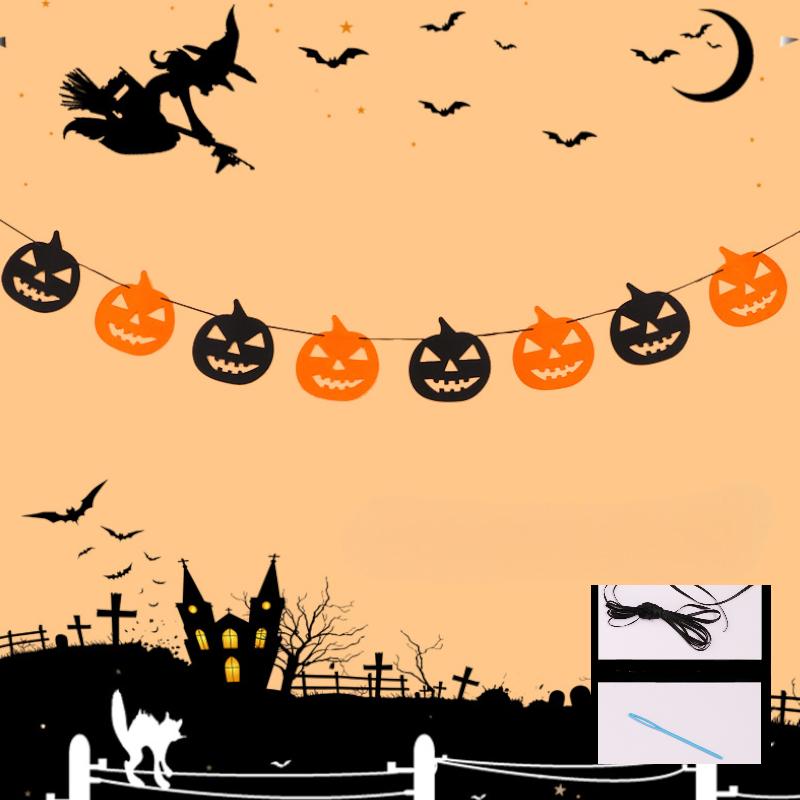 ป้ายเเขวนฮาโลวีน พร้อมริบบิ้นแขวน ป้ายตกเเต่งวันฮาโลวีน