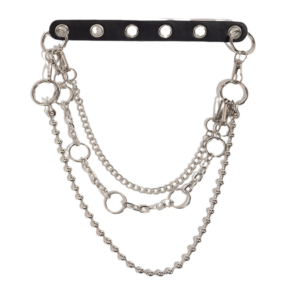 เข็มขัดคาดเอว หนัง+โซ่ สินค้าพร้อมส่ง