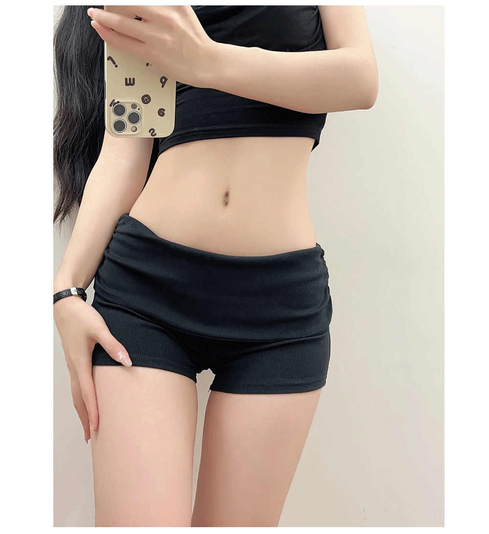 กางเกงขาสั้น กางเกงผ้าร่องยืด พร้อมส่ง