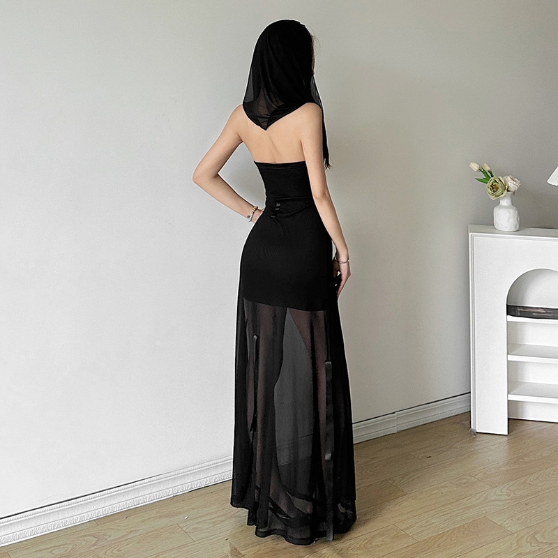 ชุดเดรสเกาะอก ฮาโลวีน ซีทรู ใส่ได้ 2 แบบ GB44282 พร้อมส่งด่วนในไทย