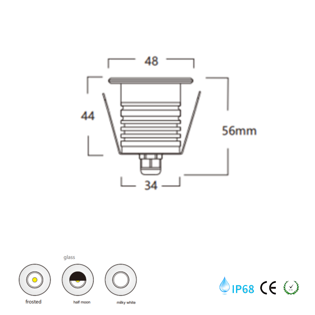 โคมไฟใต้น้ำ Underwater light Round 304 Stainless Steet + Aluminum lamp body LED 3*1W DC12-24V IP68