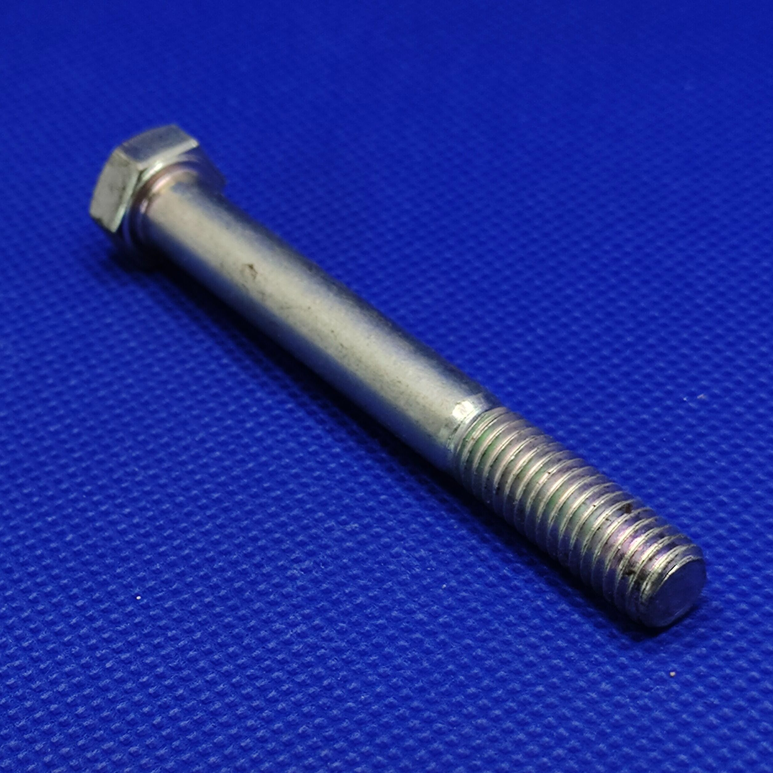 (2 ชิ้น) สกรูหัวเหลี่ยมมิลขาว M8x65mm เกลียว 1.25 TL20mm เกรด 8.8