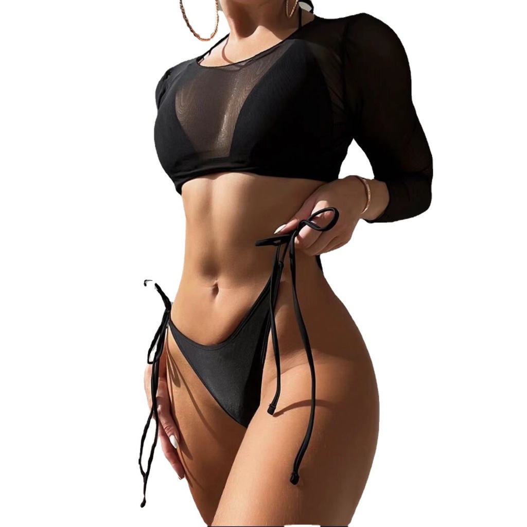 ดำ ชุดว่ายน้ำ Bikini 3 ชิ้น