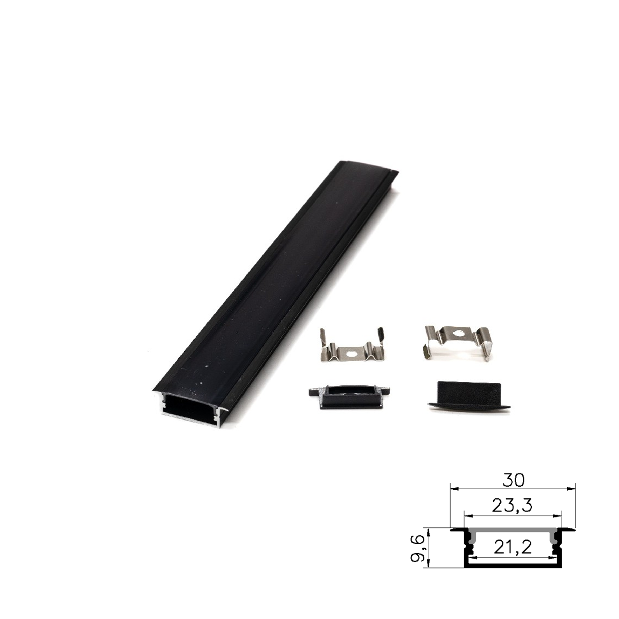 รางไฟเส้น อลูมิเนียม Track Aluminum Profile 205-1 Black