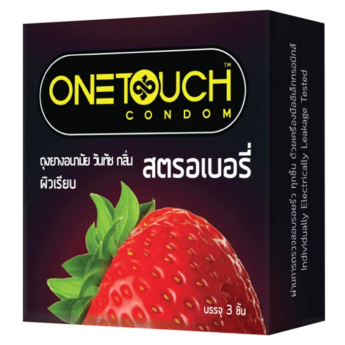 8852961001242 ถุงยางวันทัชสตอเบอรี่ 3ชิ้น 52มม.