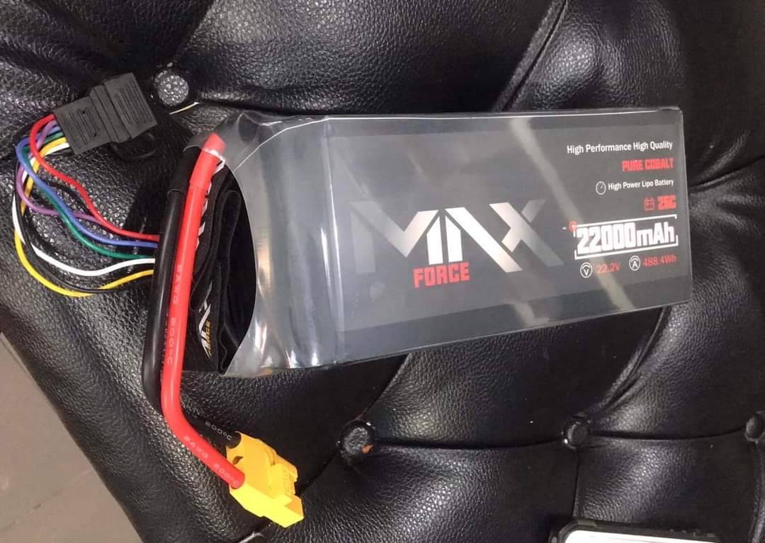 แบตเตอรี่ MAX FORCE 6S 22.2V 22000mAh 25C XT90S แบตใส่โดรน