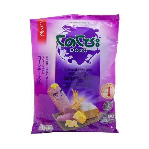 8851004832560 ข้าวหอมญี่ปุ่นอบกรอบ โดโซะ รสคอร์นชีสผสมมันเทศ 56 กรัม
